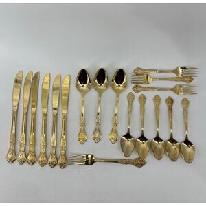 Rogers Stainless Steel Gold Tone Flatware Repurpose DIY Crafting